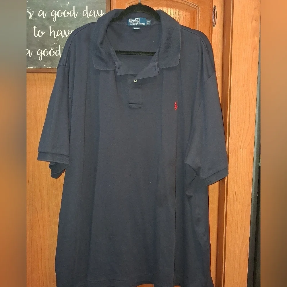Polo by Ralph Lauren Men's Dark Blue Polo Shirt In A Size 4XB. Preppy